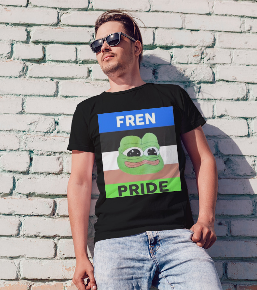 Fren Pride Frog Pepe Memetic Ally Flag Colors T-Shirt