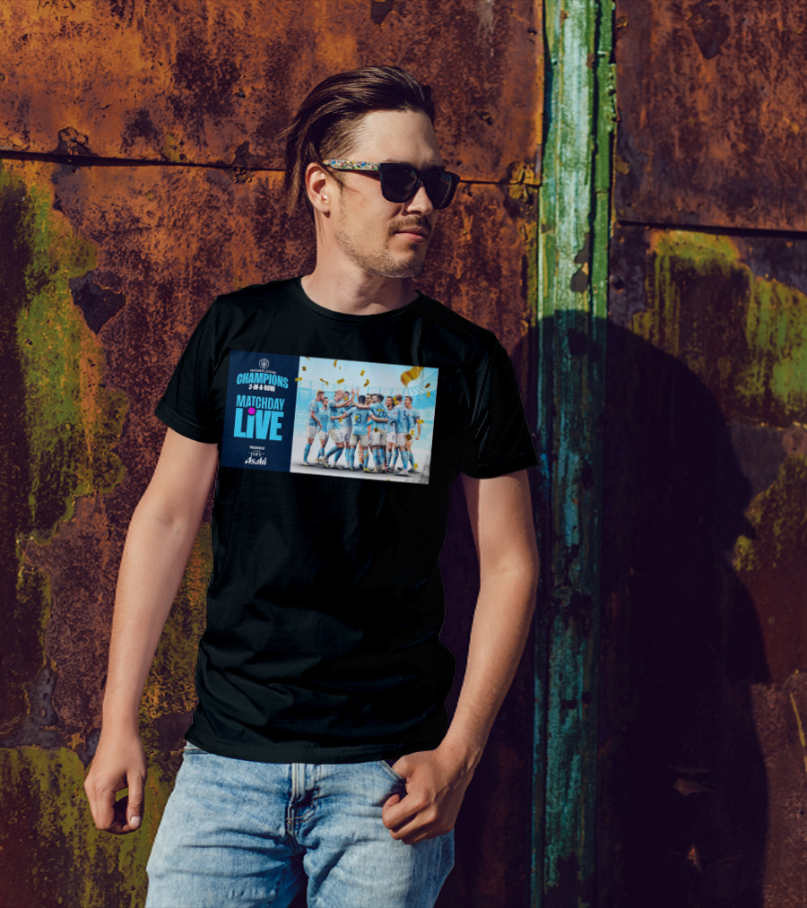 Premier League Champions Manchester City 3-In-A-Row Matchday Live Presented By Dry Asahi T-Shirt