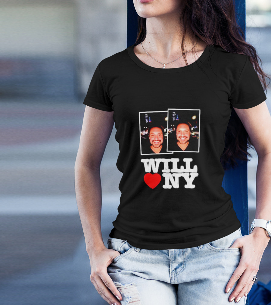WILL ❤️ NY Double Photo Smiling Face T-Shirt