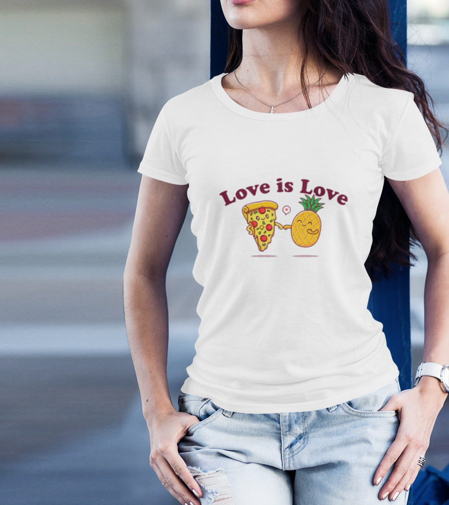 Love Is Love Pizza And Pineapple Friendship T-Shirt
