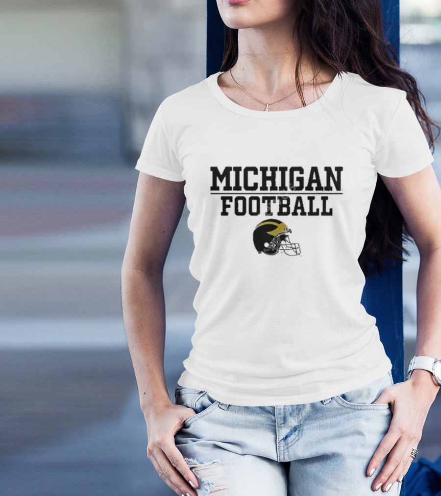 Mden Michigan Football Helmet T-Shirt