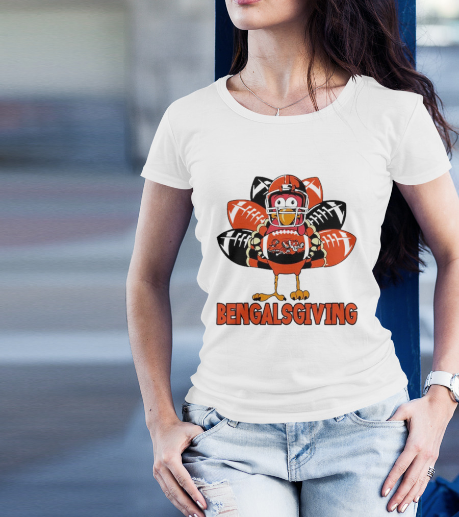 Bengalsgiving Cincinnati Bengals Thanksgiving Turkey Football T-Shirt