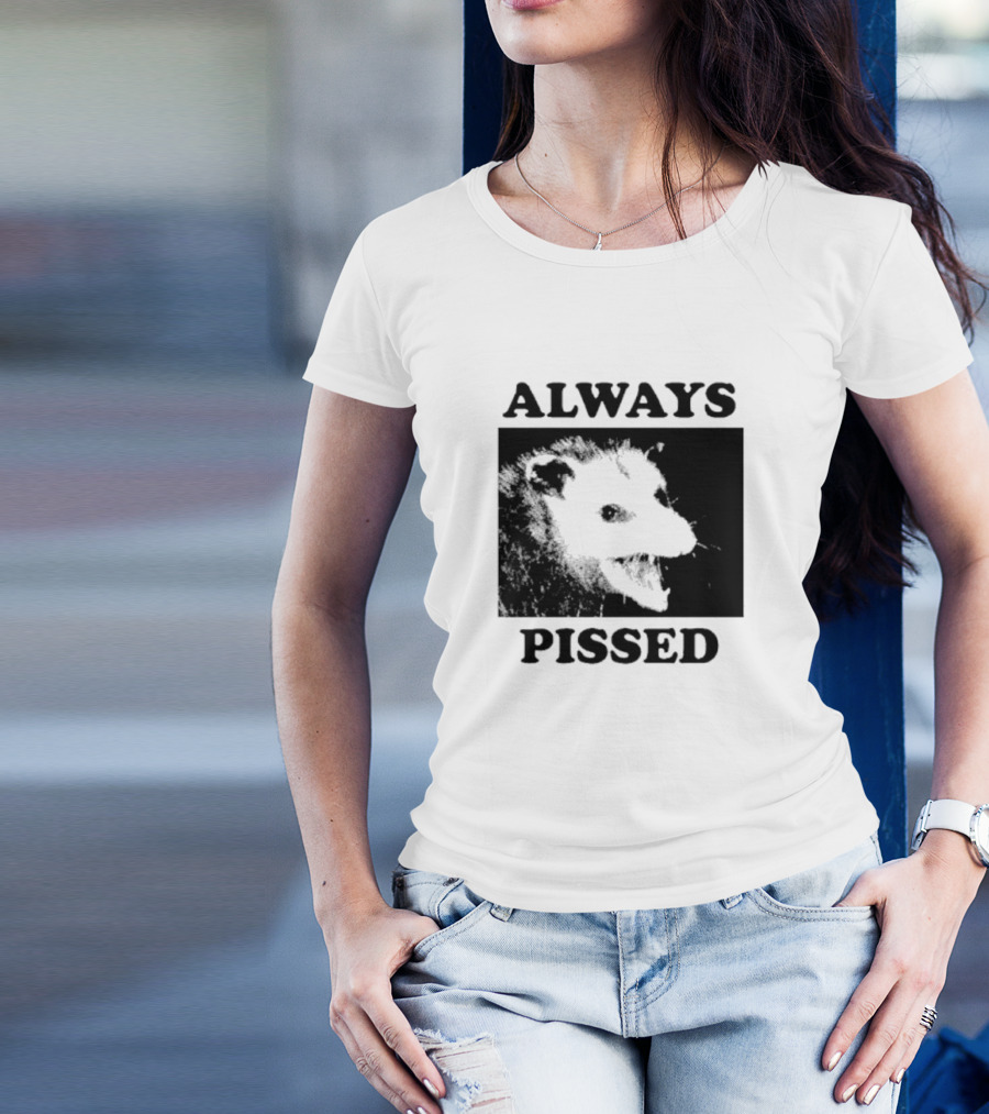 Opossum Always Pissed Black-and-White T-Shirt