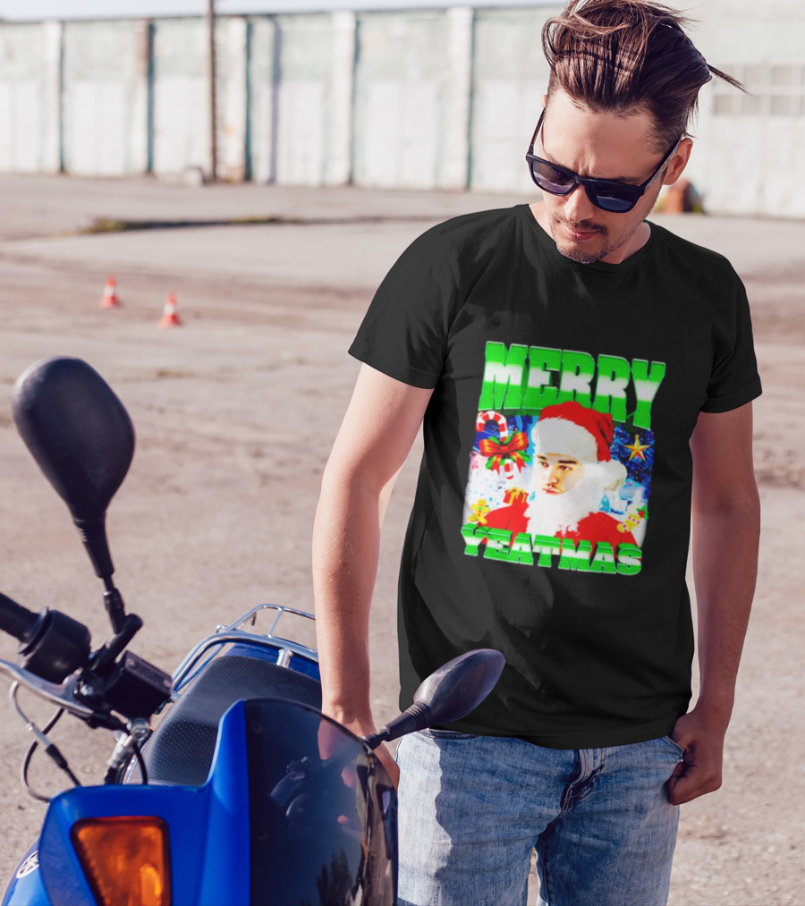 Rapper Yeat Santa Merry Yeatmas Funny Christmas Holiday T-Shirt