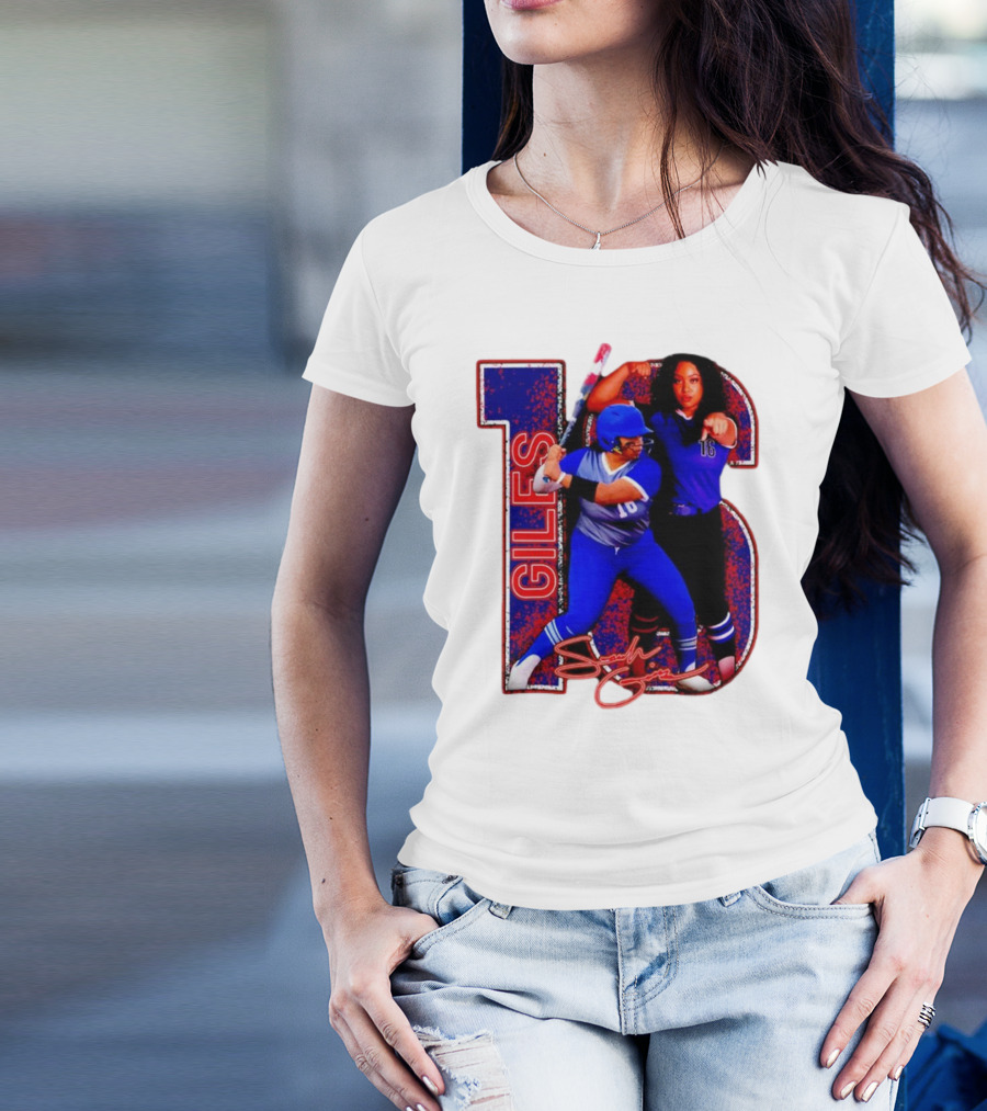 Giles 16 Softball Players Signature Sam Lodge Jessup T-Shirt