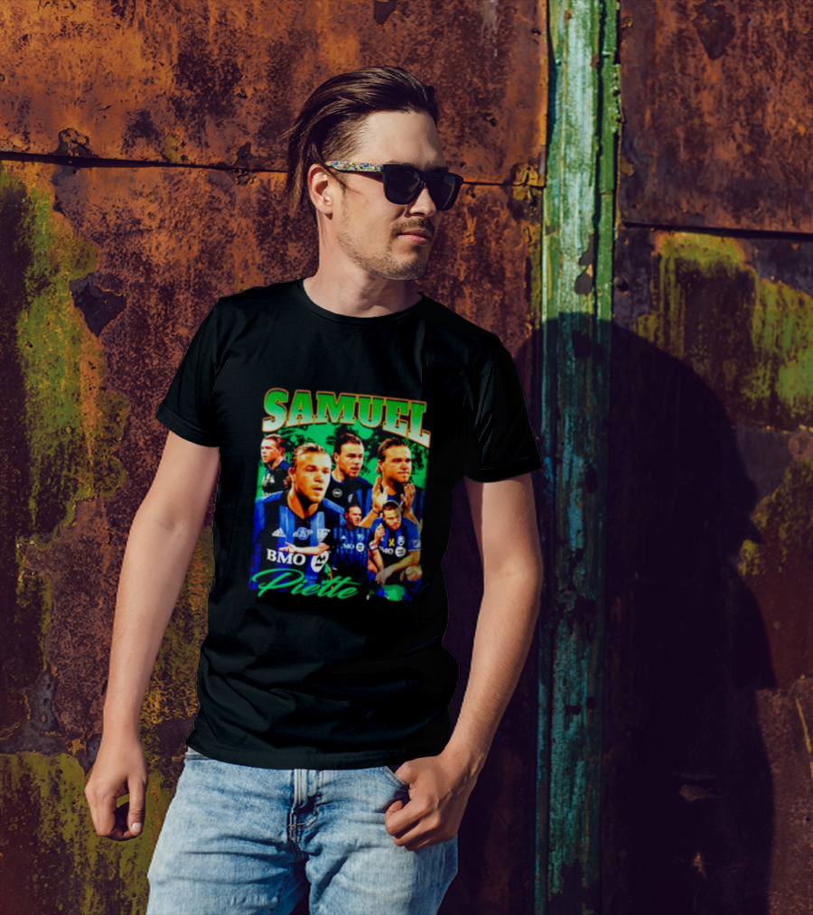Samuel Piette Soccer Montage BMO Blue Jersey T-Shirt