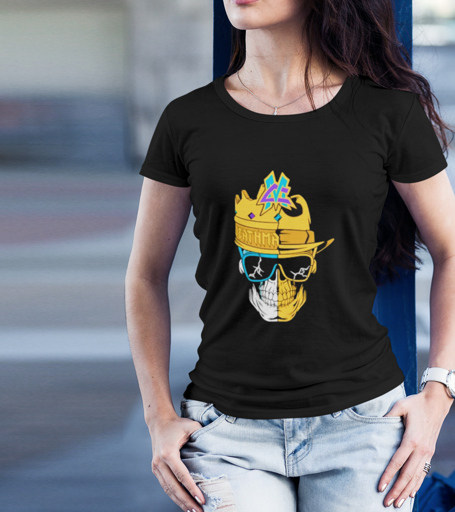 Matt Cardona Deathmatch God Crowned Skull With Sunglasses And Crown Split T-Shirt