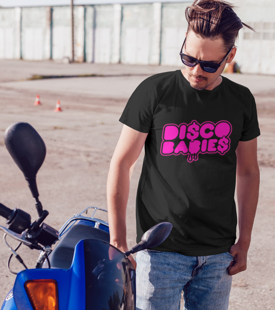 Disco Babies Neon Pink Dripping Dollar Sign Remix T-Shirt