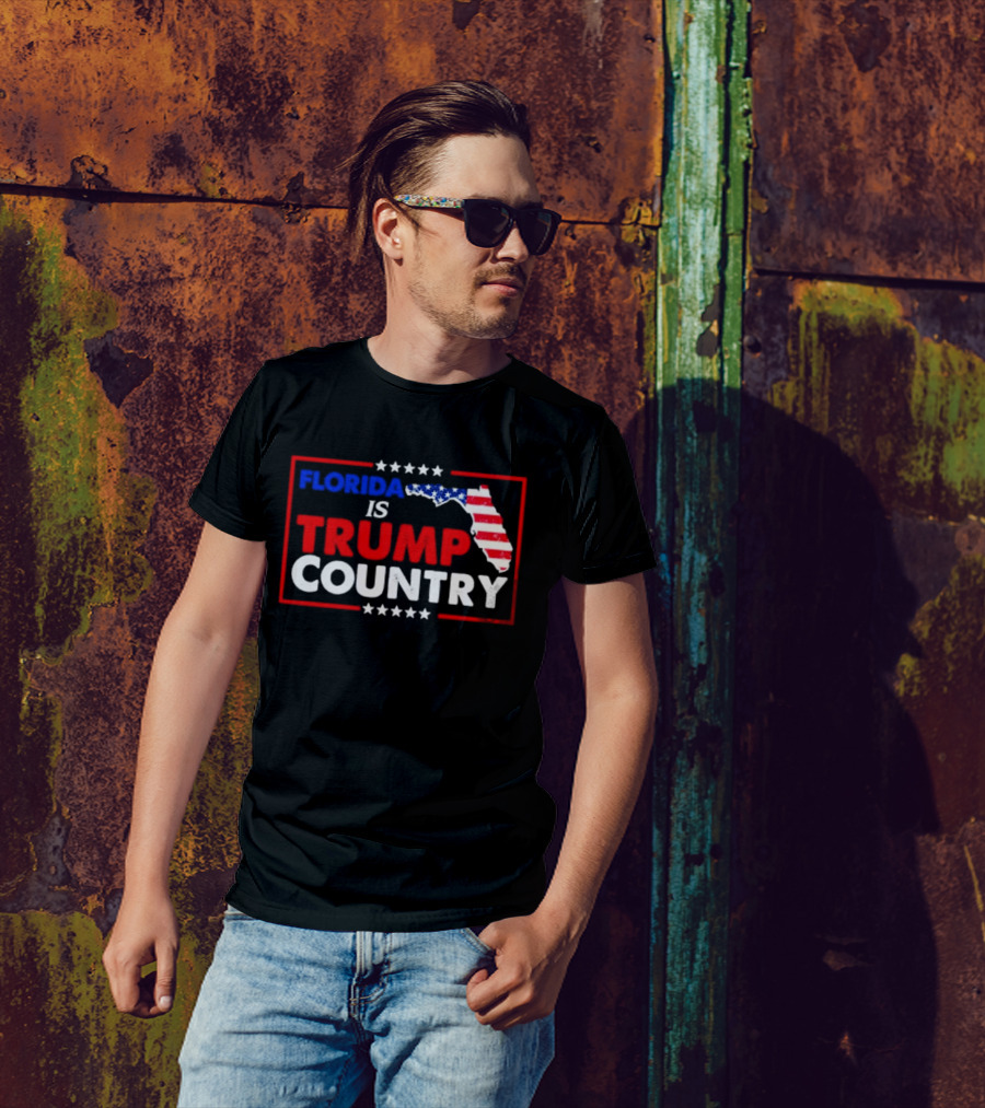 Florida Is Trump Country USA Flag Map Stars T-Shirt