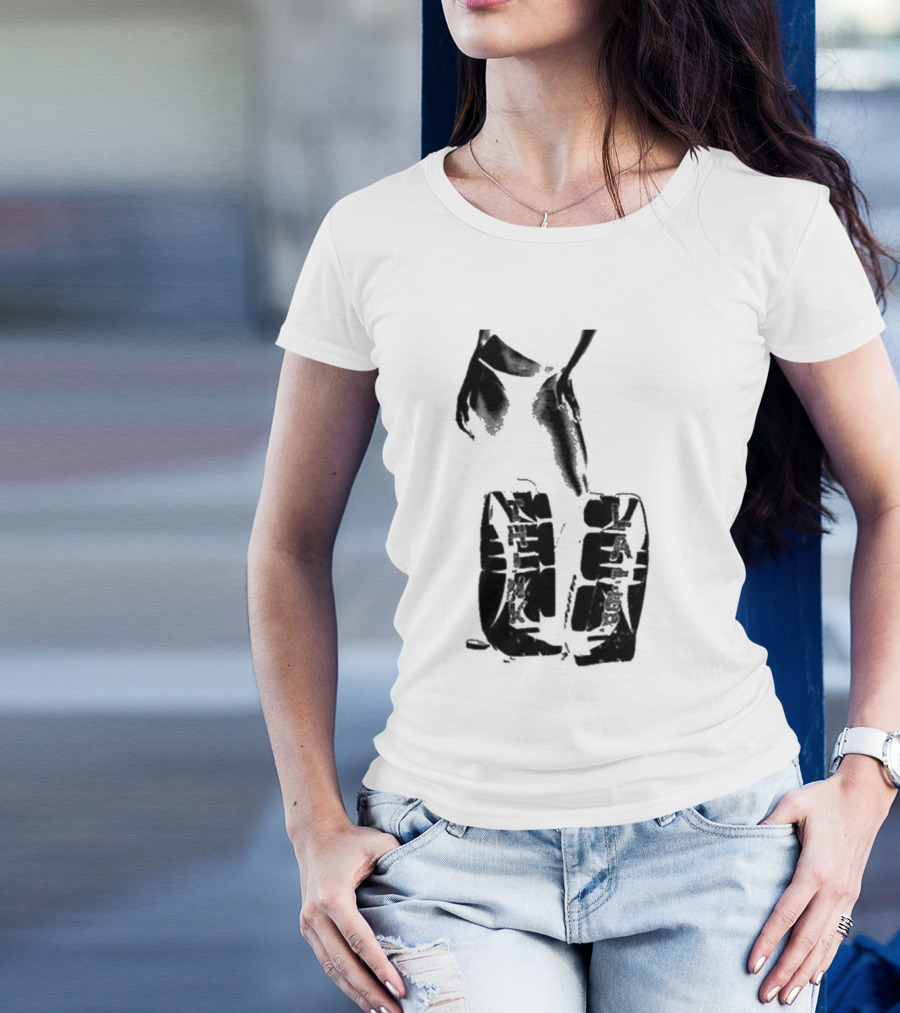 Tatemcrae Think Later Bold Legs Striking Pose In Monochrome T-Shirt