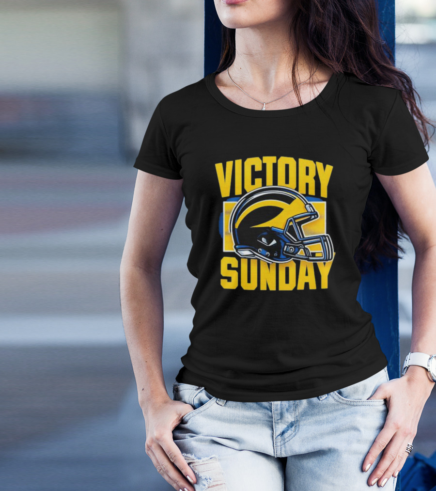 Victory Sunday Michigan Helmet T-Shirt