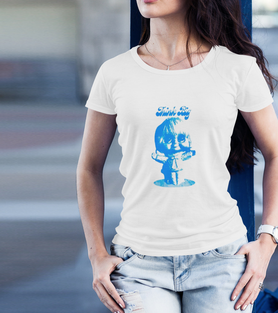 Think Big Blue Figurine With Large Eyes T-Shirt