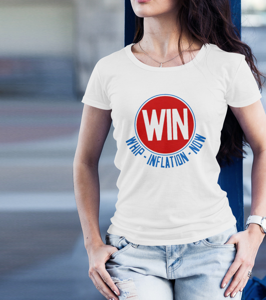 WIN Whip Inflation Now Retro Red Circle T-Shirt