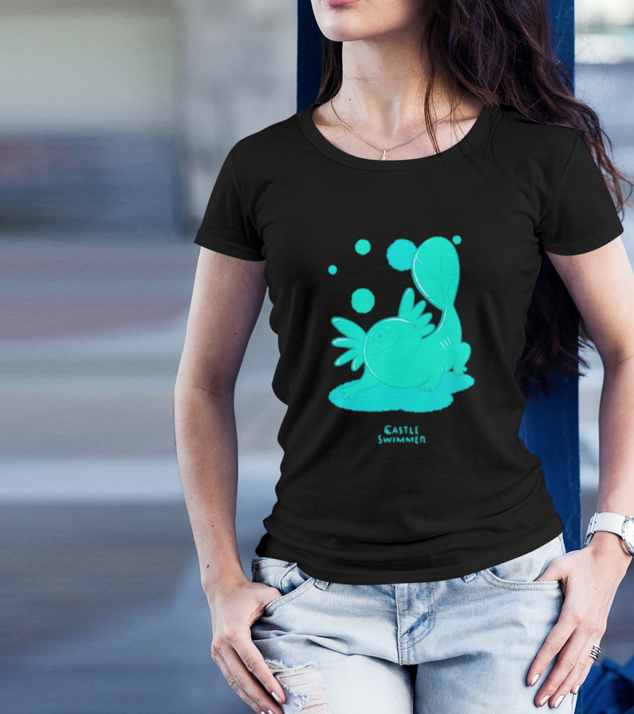 Castle Swimmer Glowing Axolotl Bubbles T-Shirt