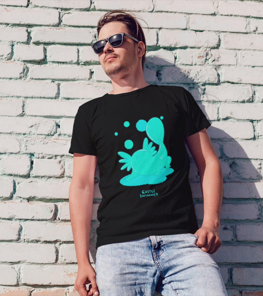 Castle Swimmer Glowing Axolotl Bubbles T-Shirt