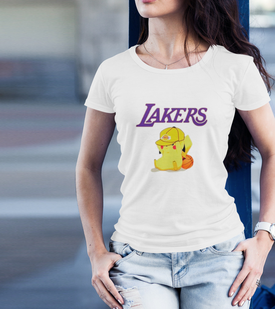 Lakers Pikachu Basketball Hat Combo T-Shirt