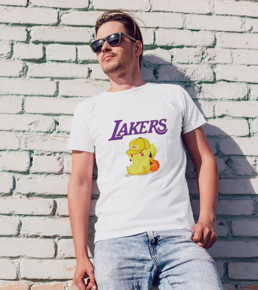 Lakers Pikachu Basketball Hat Combo T-Shirt