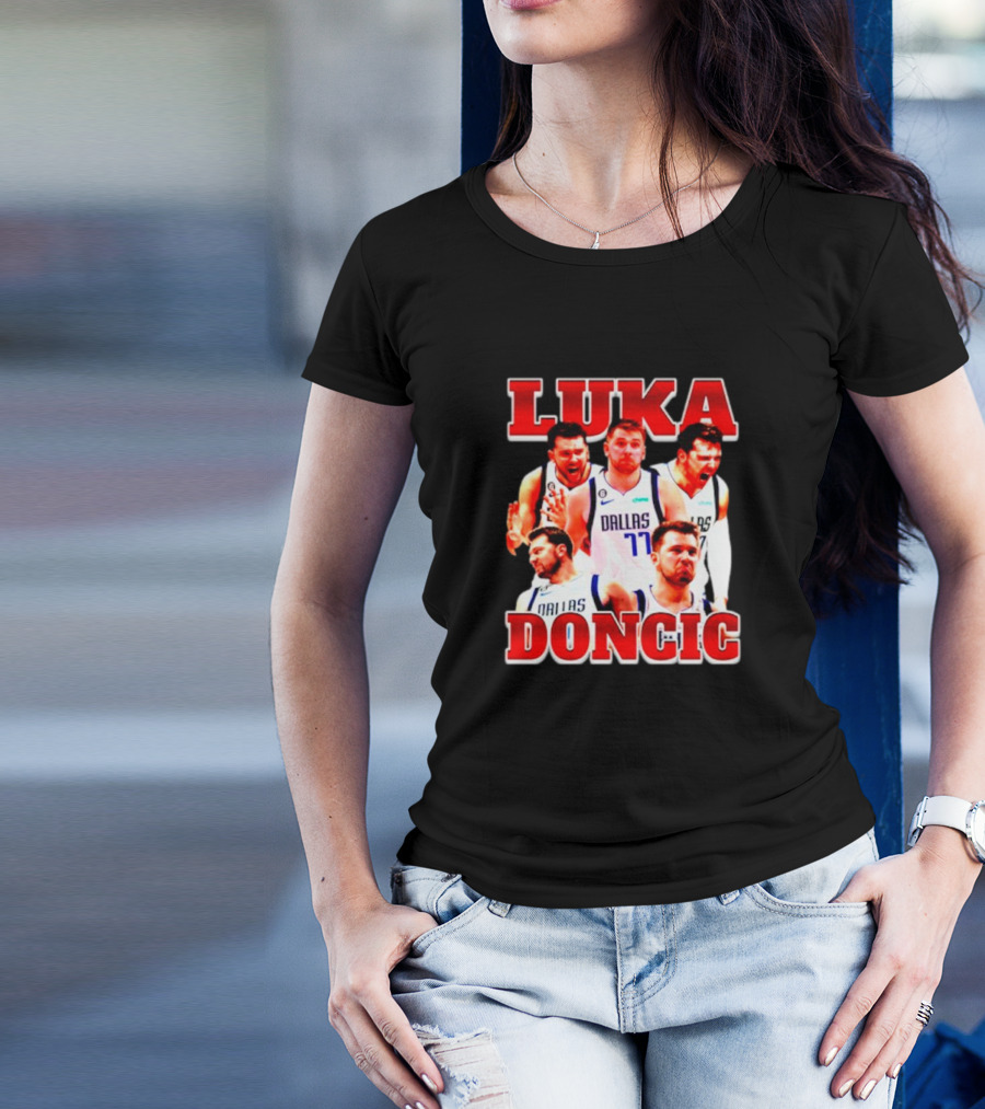 Luka Doncic Dallas Basketball Player Collage T-Shirt