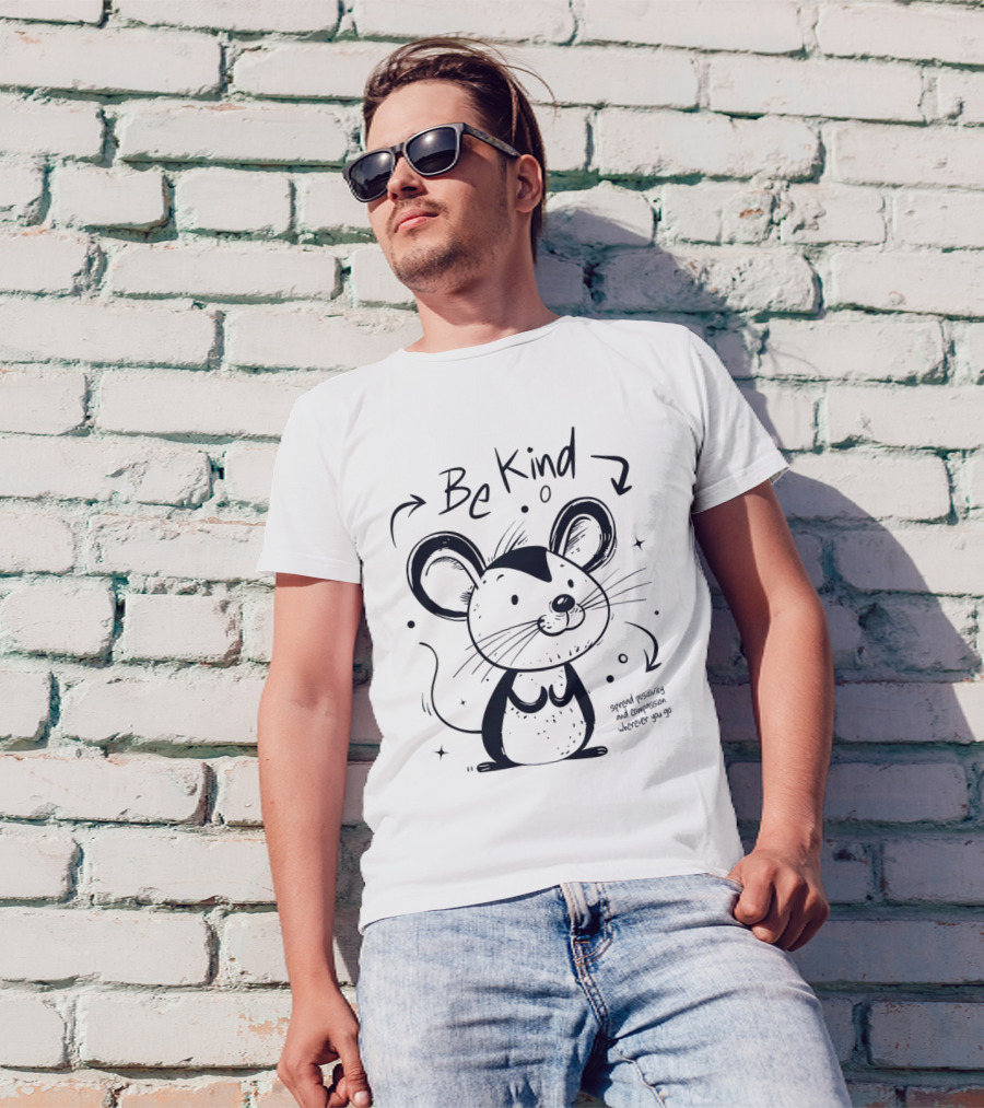Be Kind Spread Positivity And Compassion Wherever You Go Cute Mouse T-Shirt