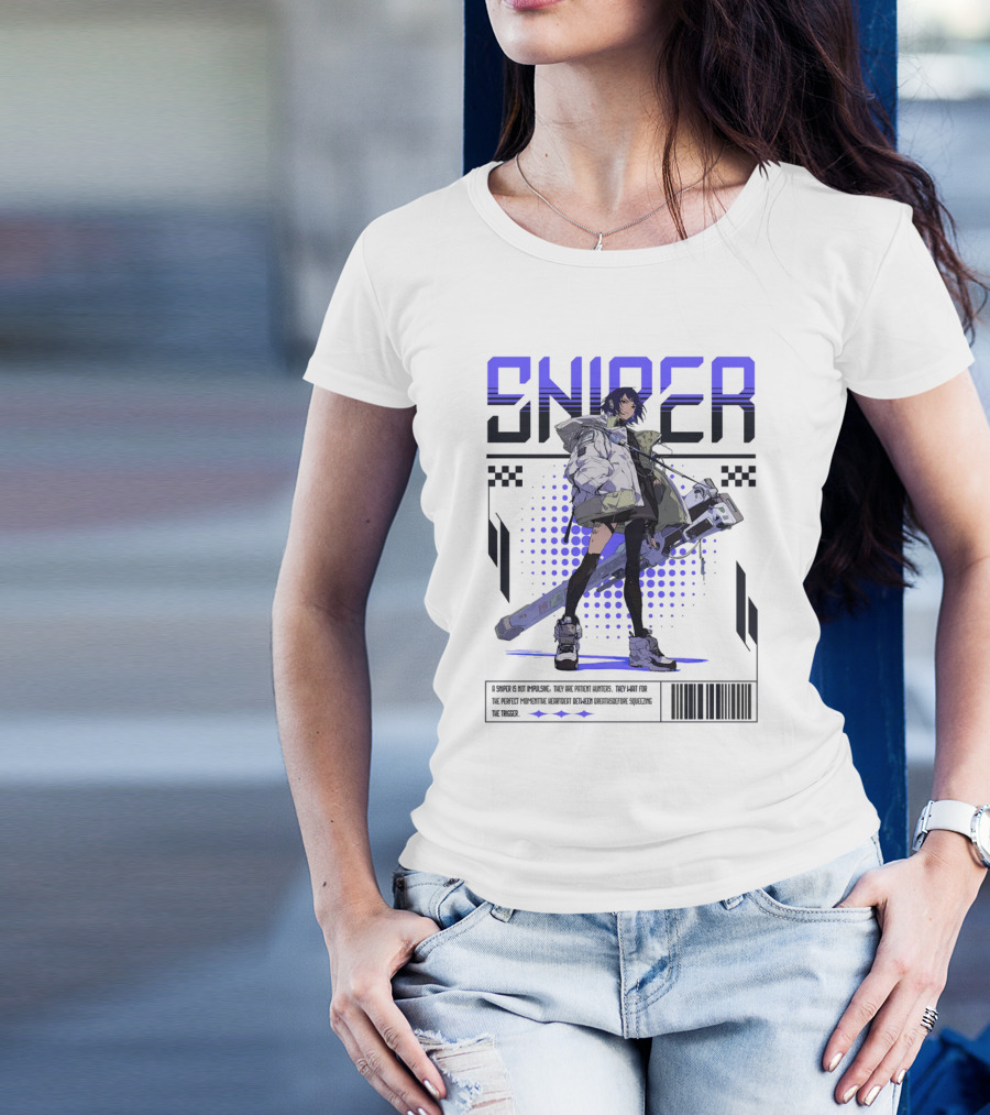SNIPER Neo-Tokyo Military Warrior Tactical Future Perspective Assassination Squad T-Shirt