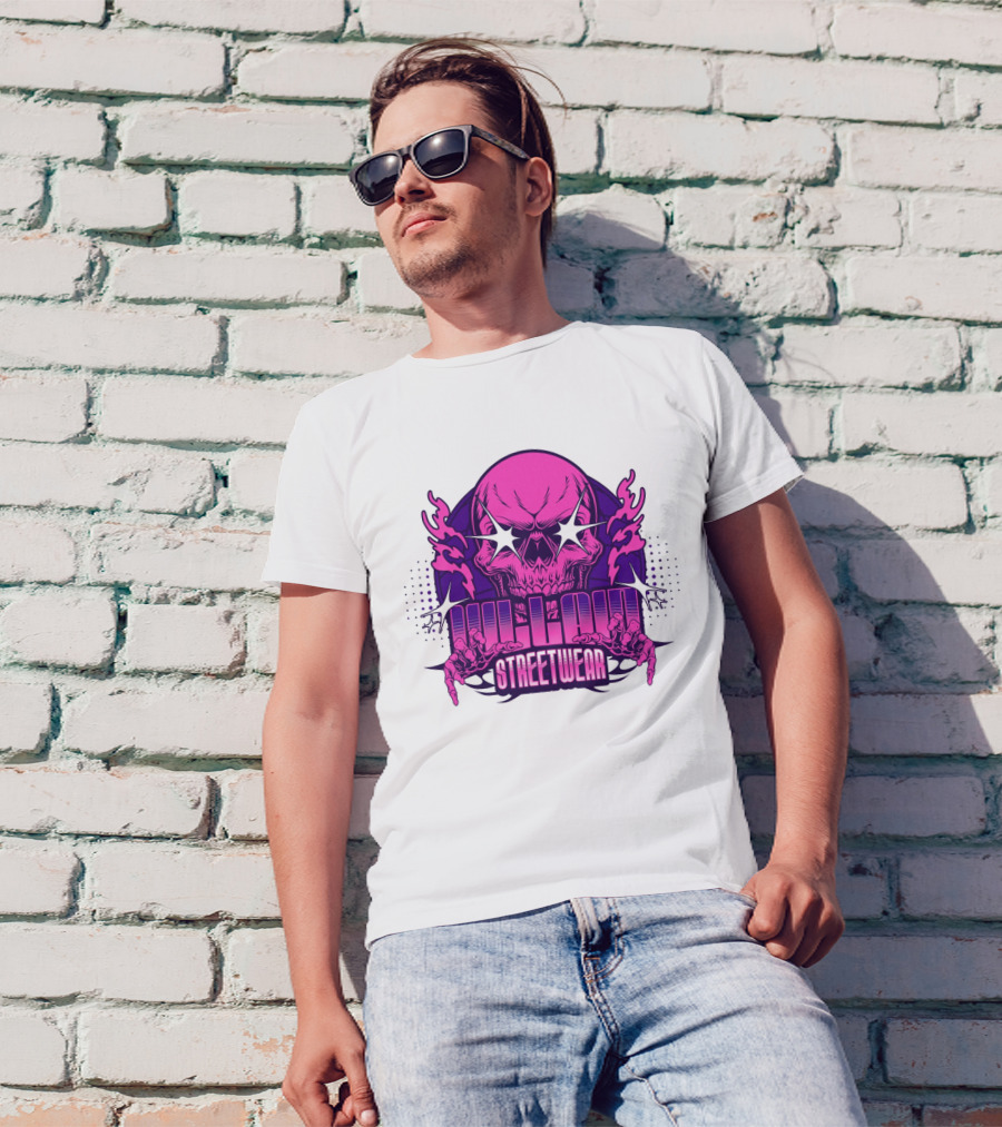Villain Streetwear Skull Flames Urban Gothic Aesthetic T-Shirt