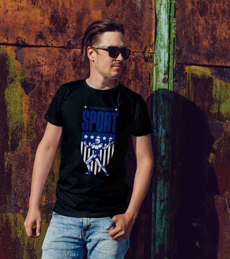 American Sport Football Icon Shield T-Shirt