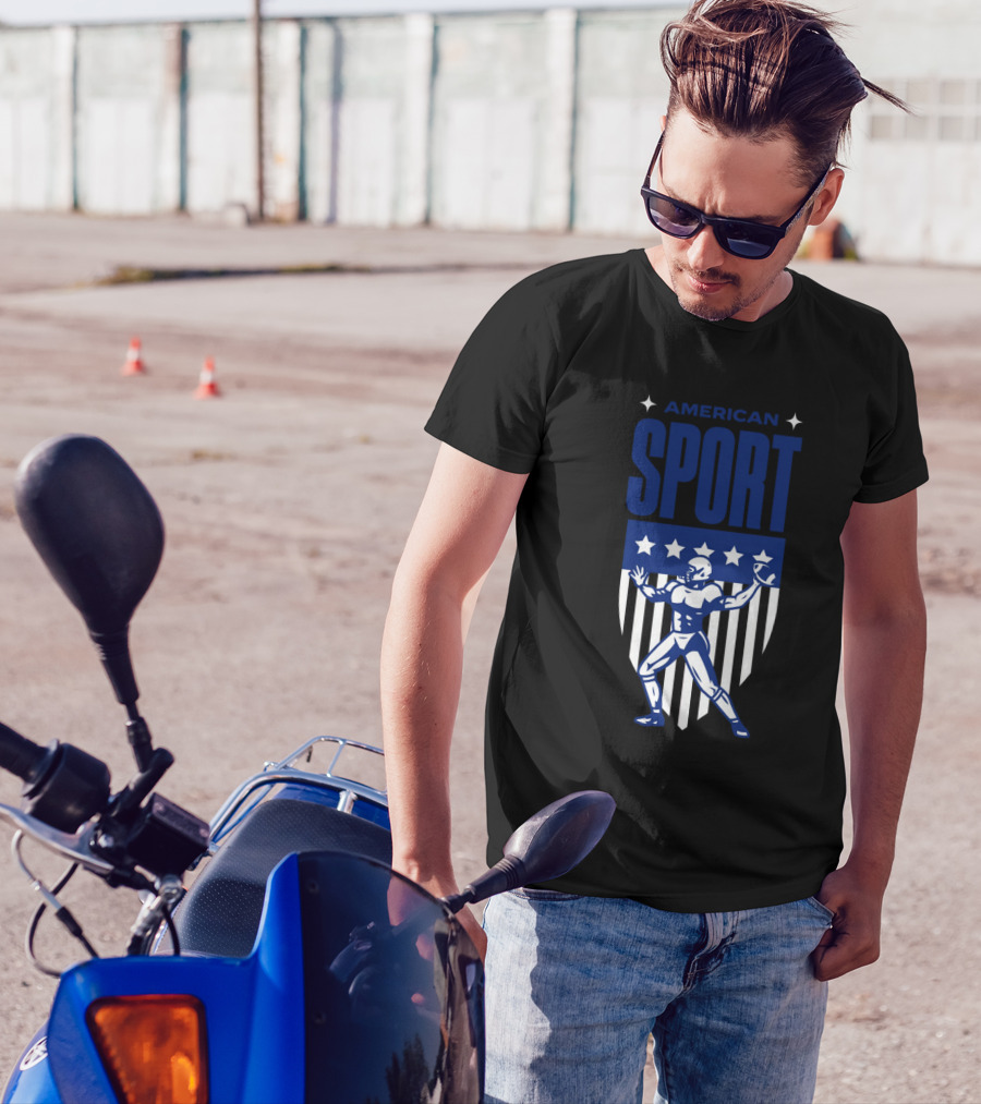 American Sport Football Icon Shield T-Shirt