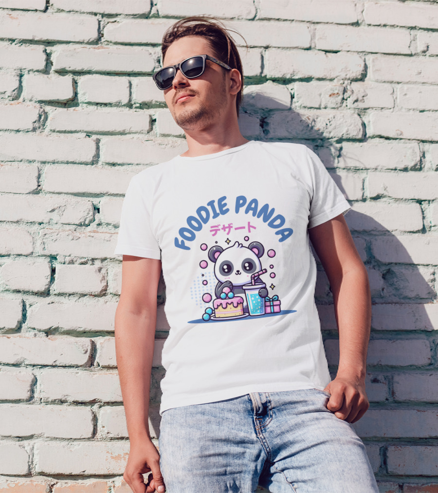 FOODIE PANDA デザート Cake Drink Gift Bubbles T-Shirt