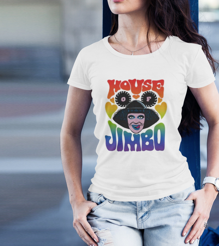 House Of Jimbo Rainbow Hearts Face T-Shirt