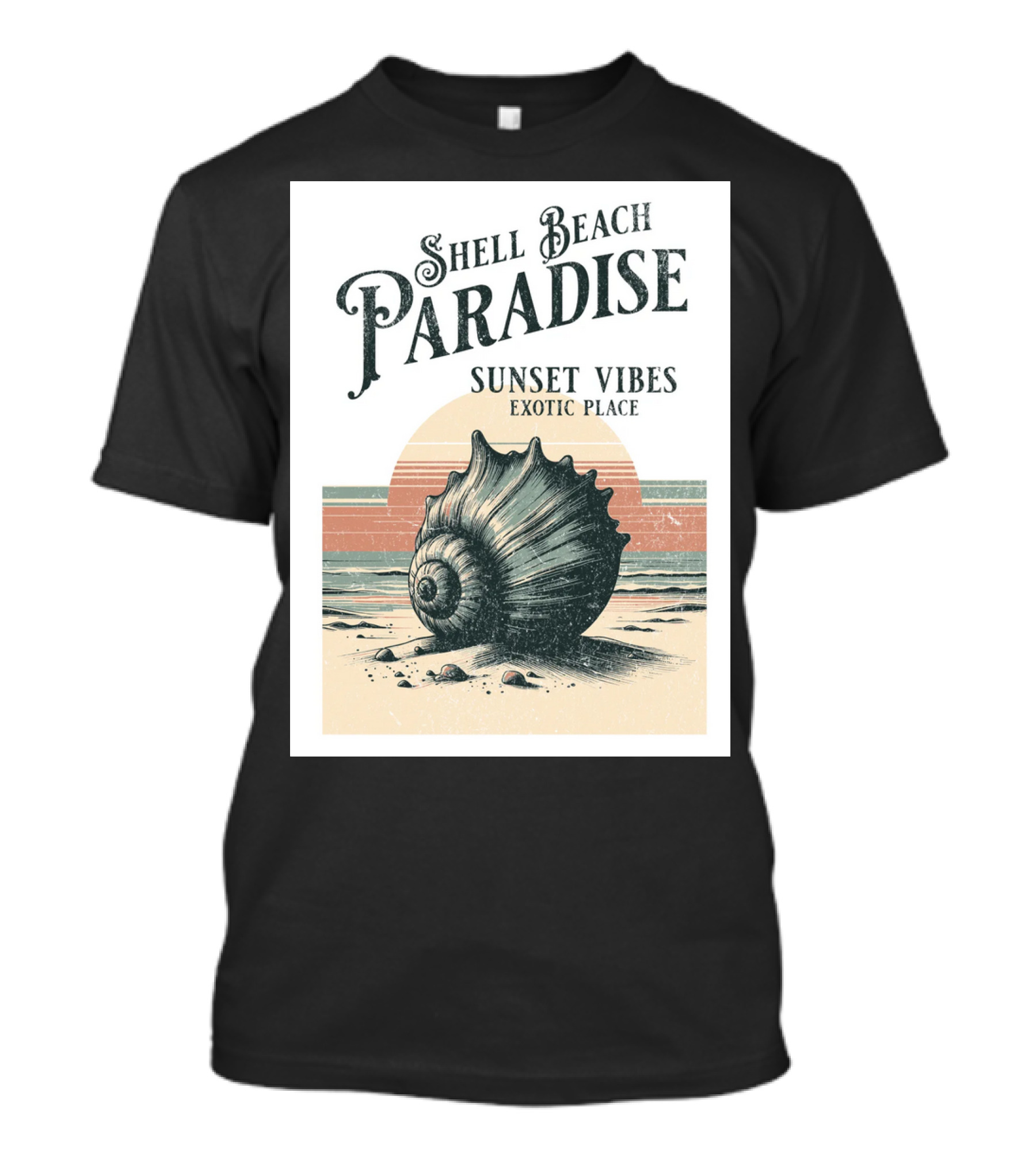 Shell Beach Paradise Sunset Vibes Exotic Place T-Shirt