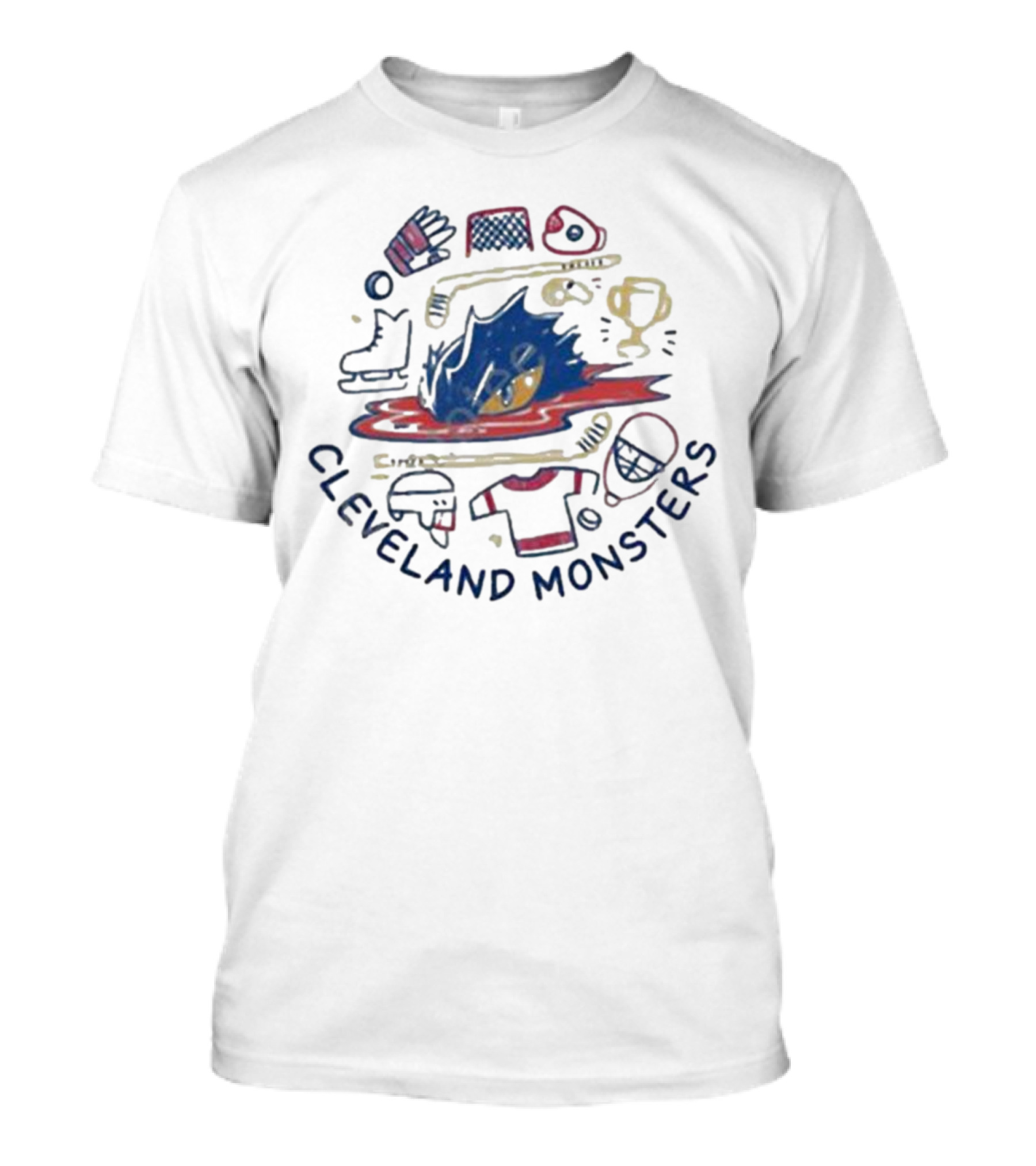 Cleveland Monsters Hockey Doodle Team Shop T-Shirt