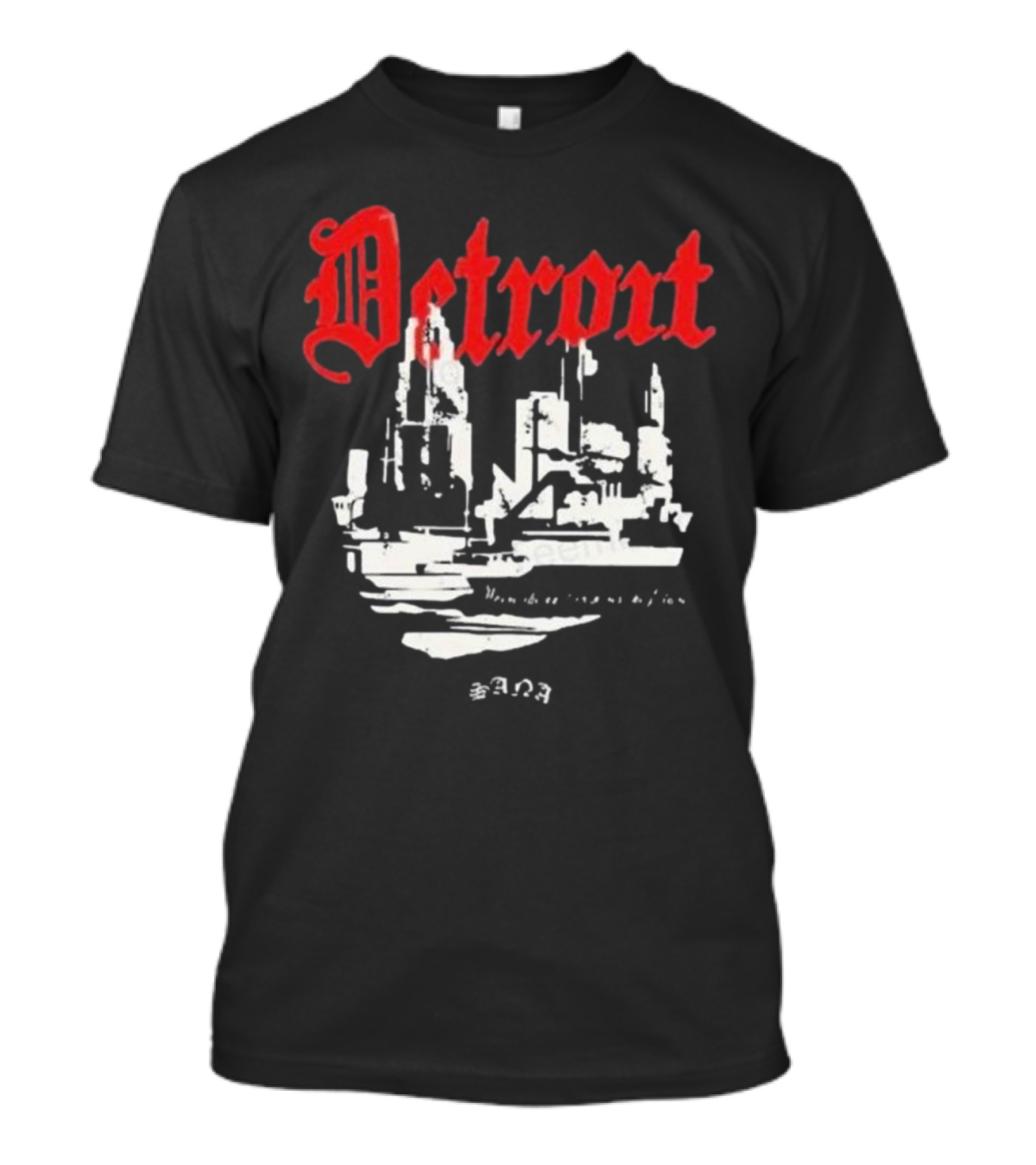 Distressed 3D Detroit Gothic Skyline T-Shirt