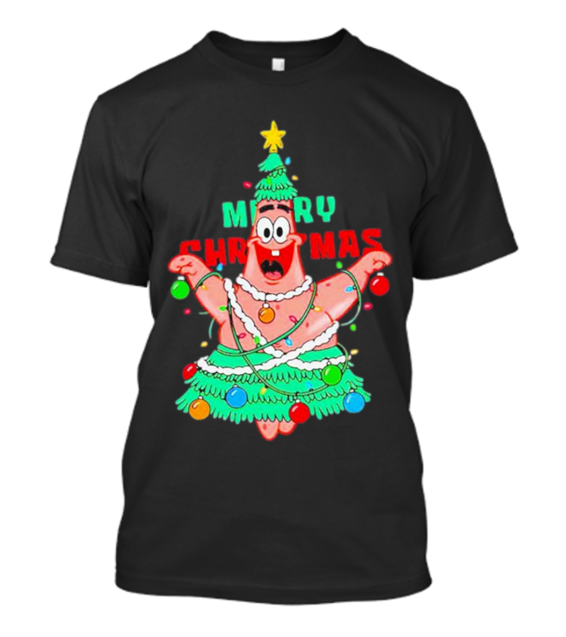 Patrick Star Merry Christmas Tree T-Shirt