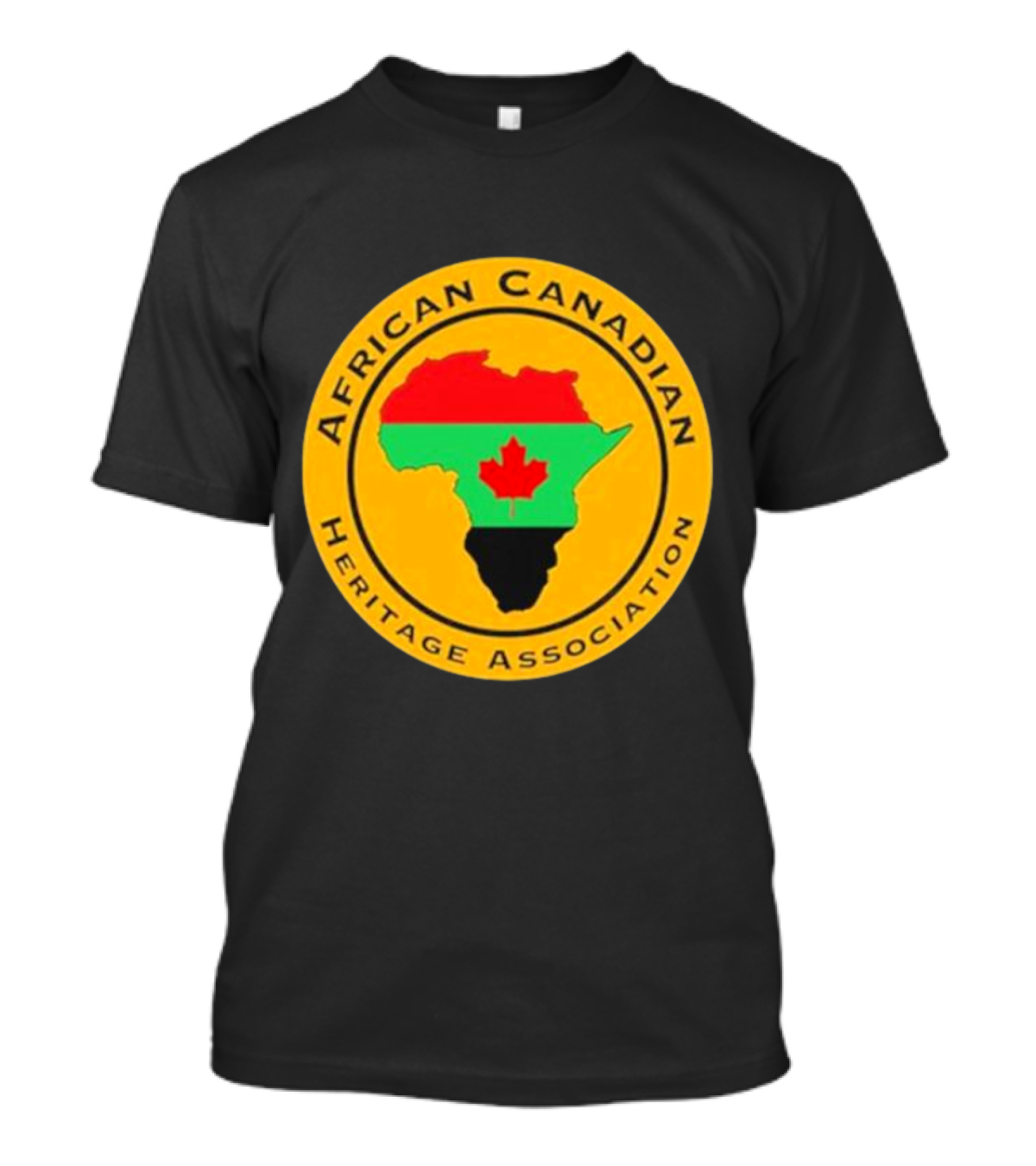 Papa Burgundy African Canadian Heritage Association African Map With Canadian Flag T-Shirt