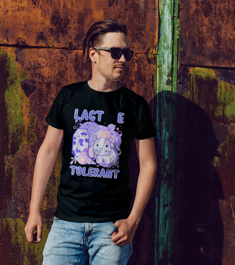Lactose Intolerant Funny Milk Cow Cartoon T-Shirt