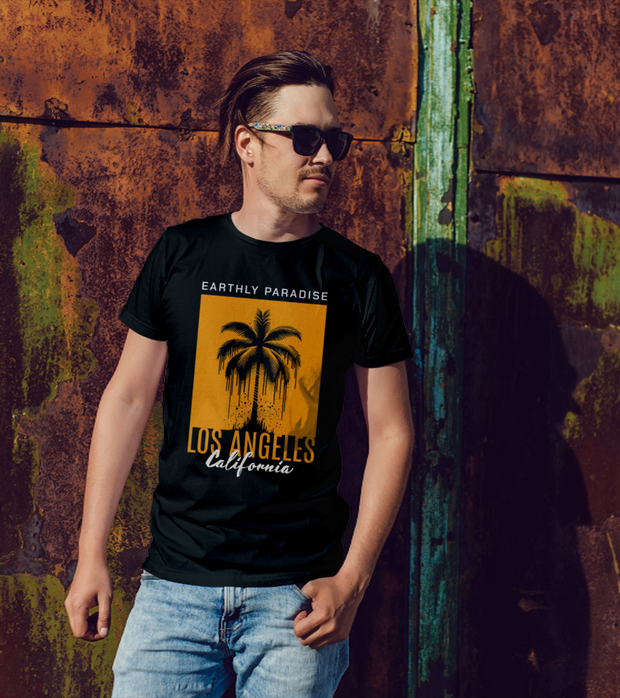 Earthly Paradise Los Angeles California Palm Tree T-Shirt