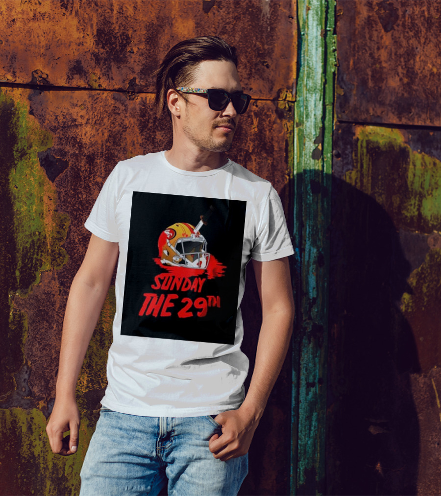 San Francisco 49ers Helmet Sunday The 29th Football Horror T-Shirt