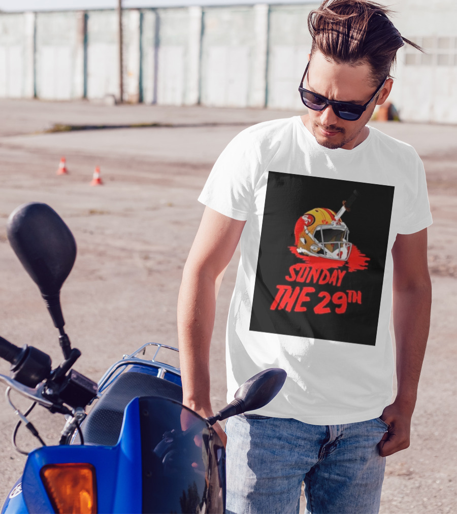 San Francisco 49ers Helmet Sunday The 29th Football Horror T-Shirt