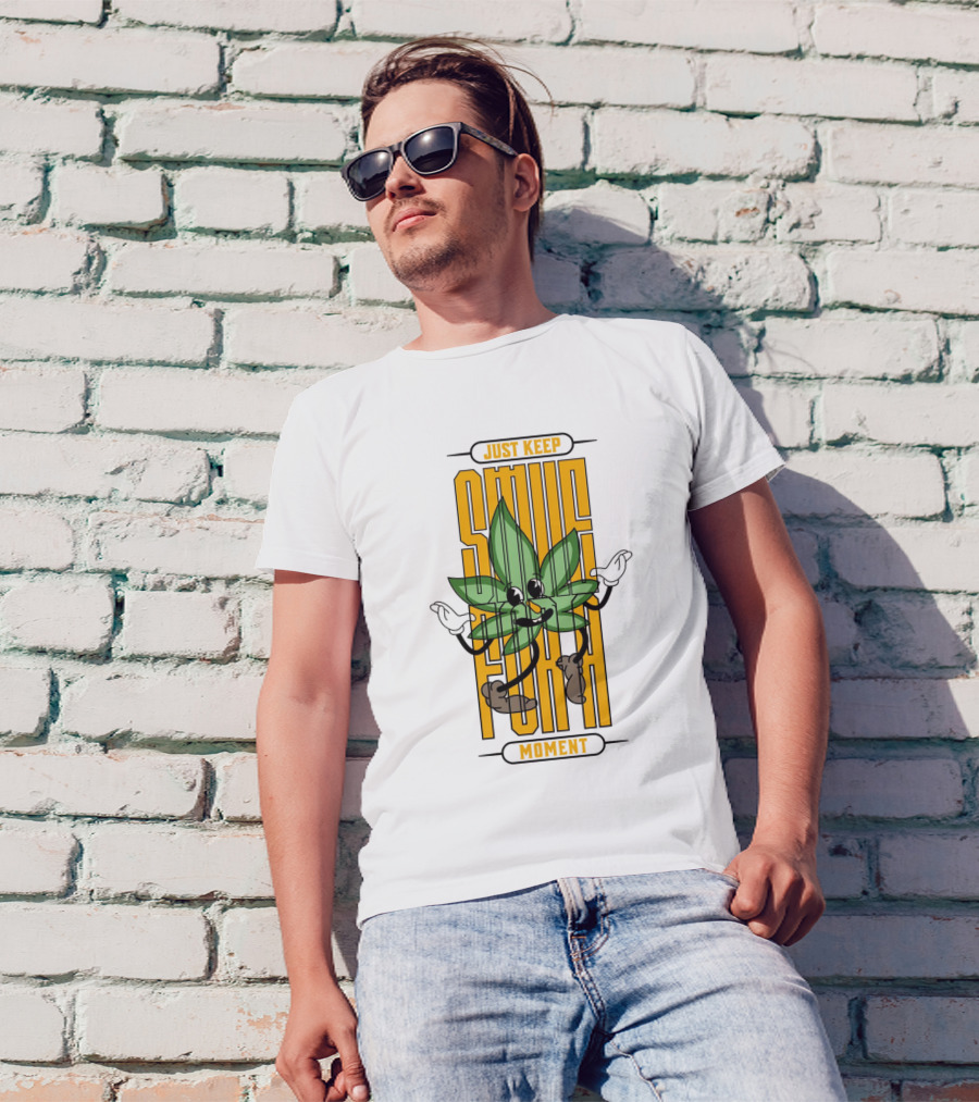 Just Keep Smile For A Moment Leaf Character T-Shirt