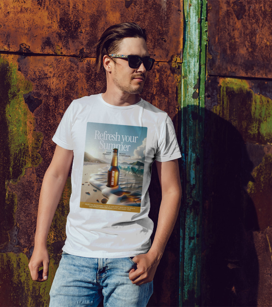 Refresh Your Summer Golden Brew Beach Companion T-Shirt