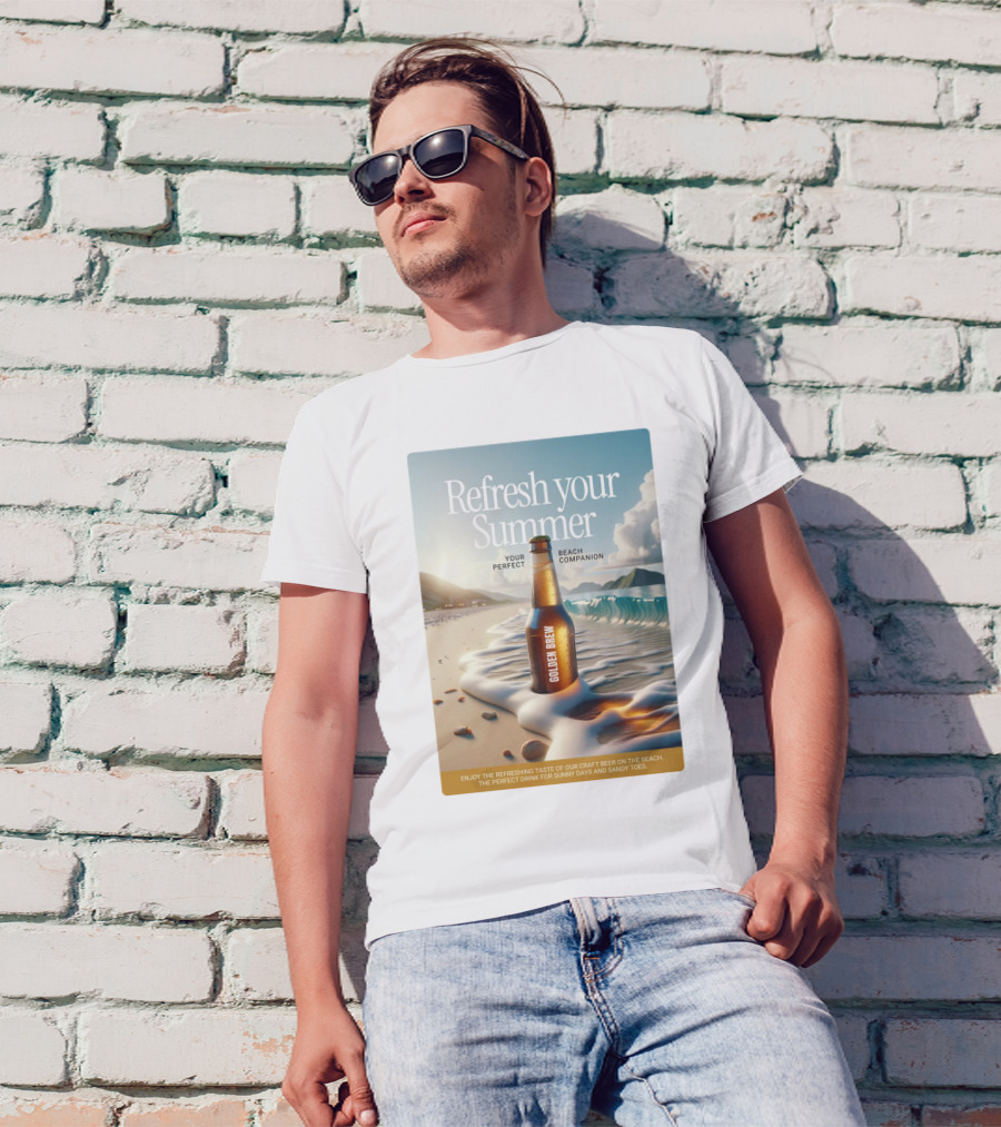 Refresh Your Summer Golden Brew Beach Companion T-Shirt