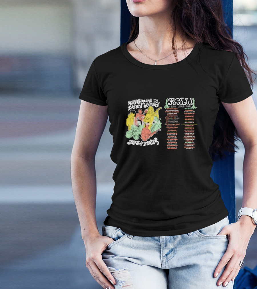 King Gizzard And The Lizard Wizard 2024 World Tour Dates KGLW 2024 Tour T-Shirt