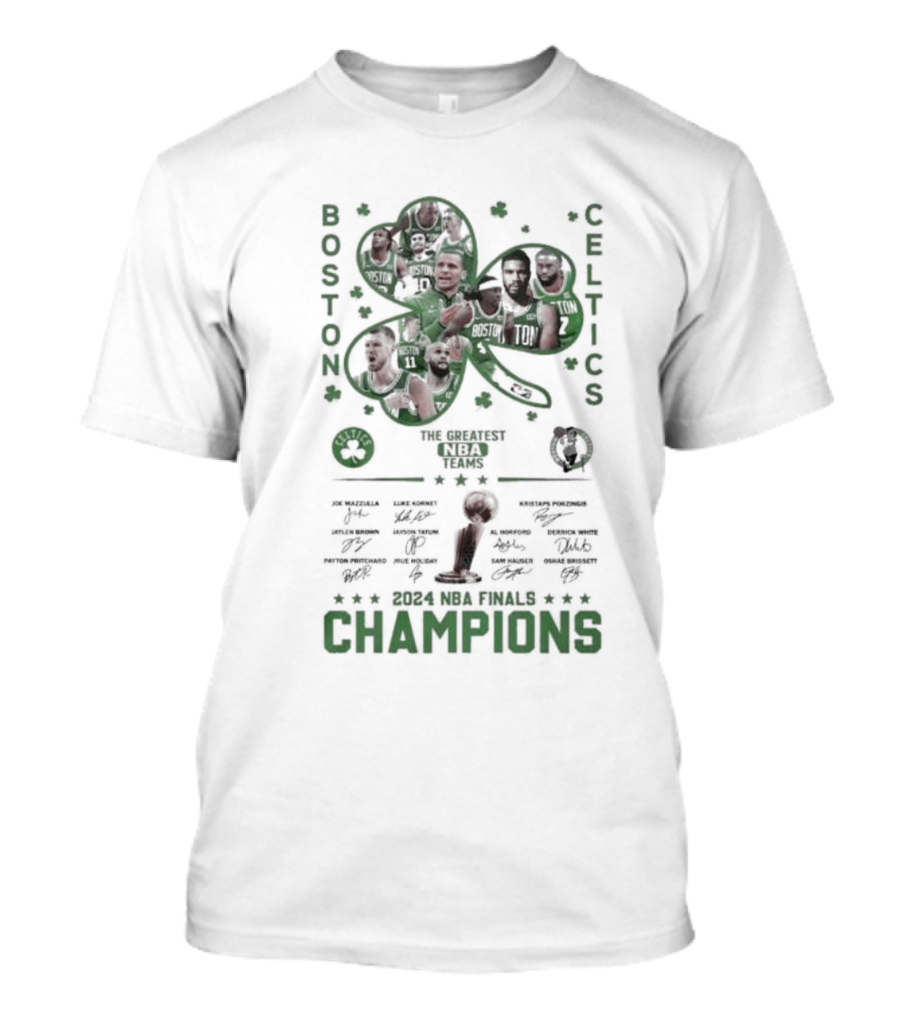 Boston Celtics 2024 NBA Finals Champions Signatures The Greatest NBA Team T-Shirt
