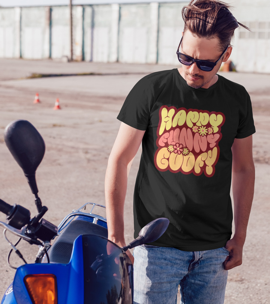 Happy Funny Goofy Retro Flower Power T-Shirt