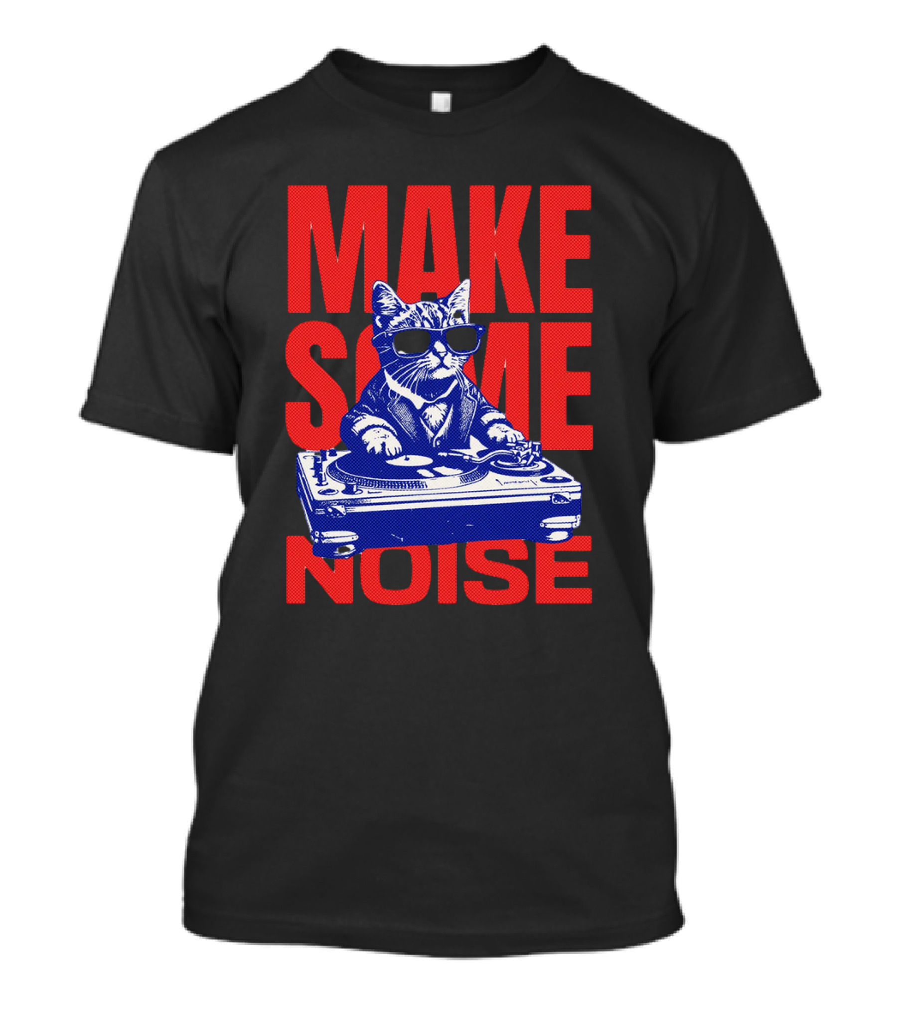Make Some Noise Cat DJ With Turntable And Sunglasses T-Shirt