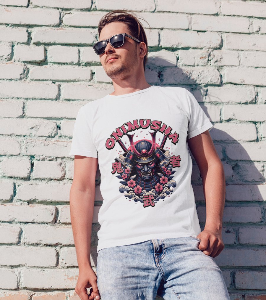 Onimusha Samurai Demon Warrior Flower Clouds T-Shirt