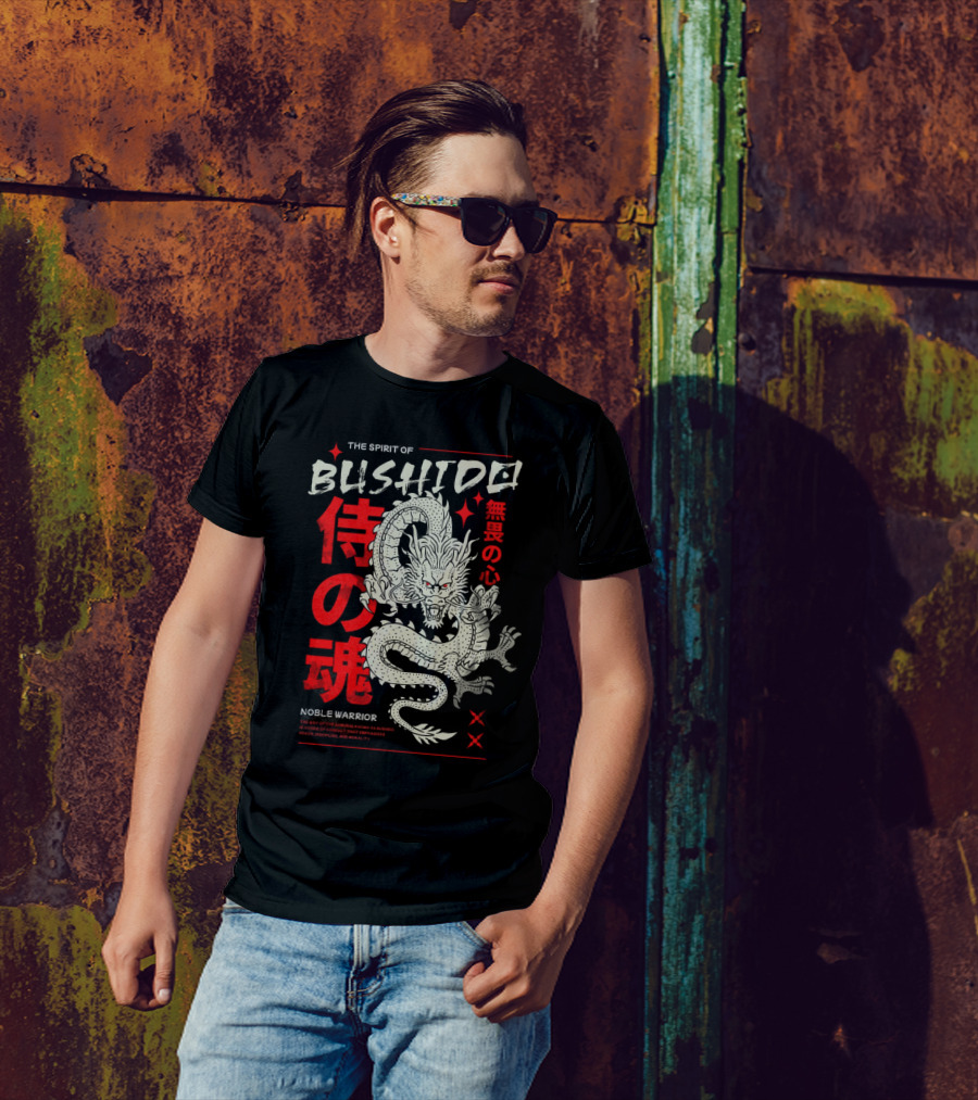 THE SPIRIT OF BUSHIDO NOBLE WARRIOR DRAGON T-Shirt