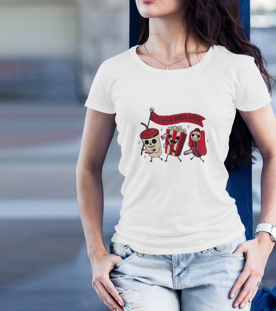 Let's Watch Horror Movies With Spooky Snacks On Parade T-Shirt
