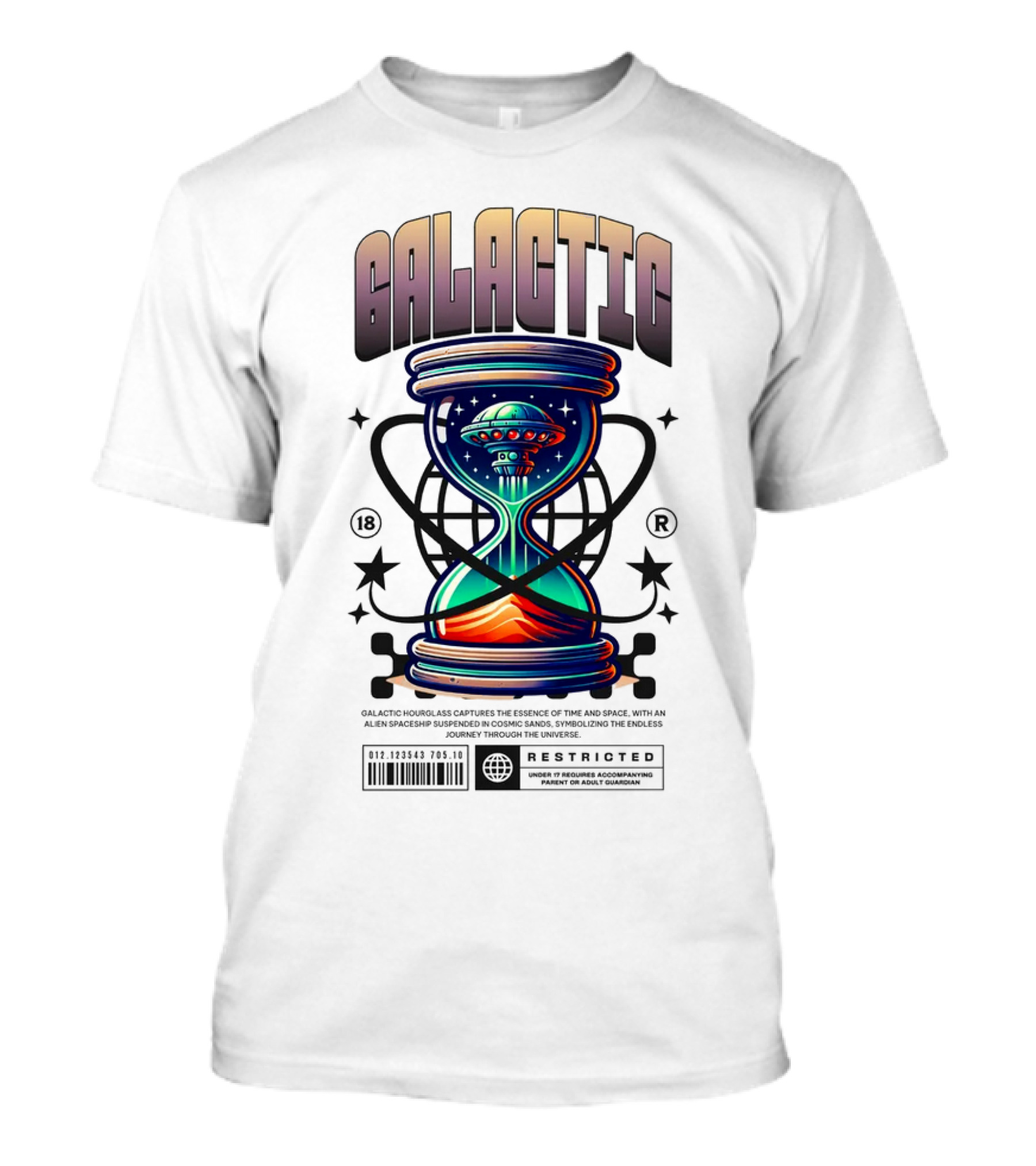 Galactic UFO In Restriction Hourglass T-Shirt