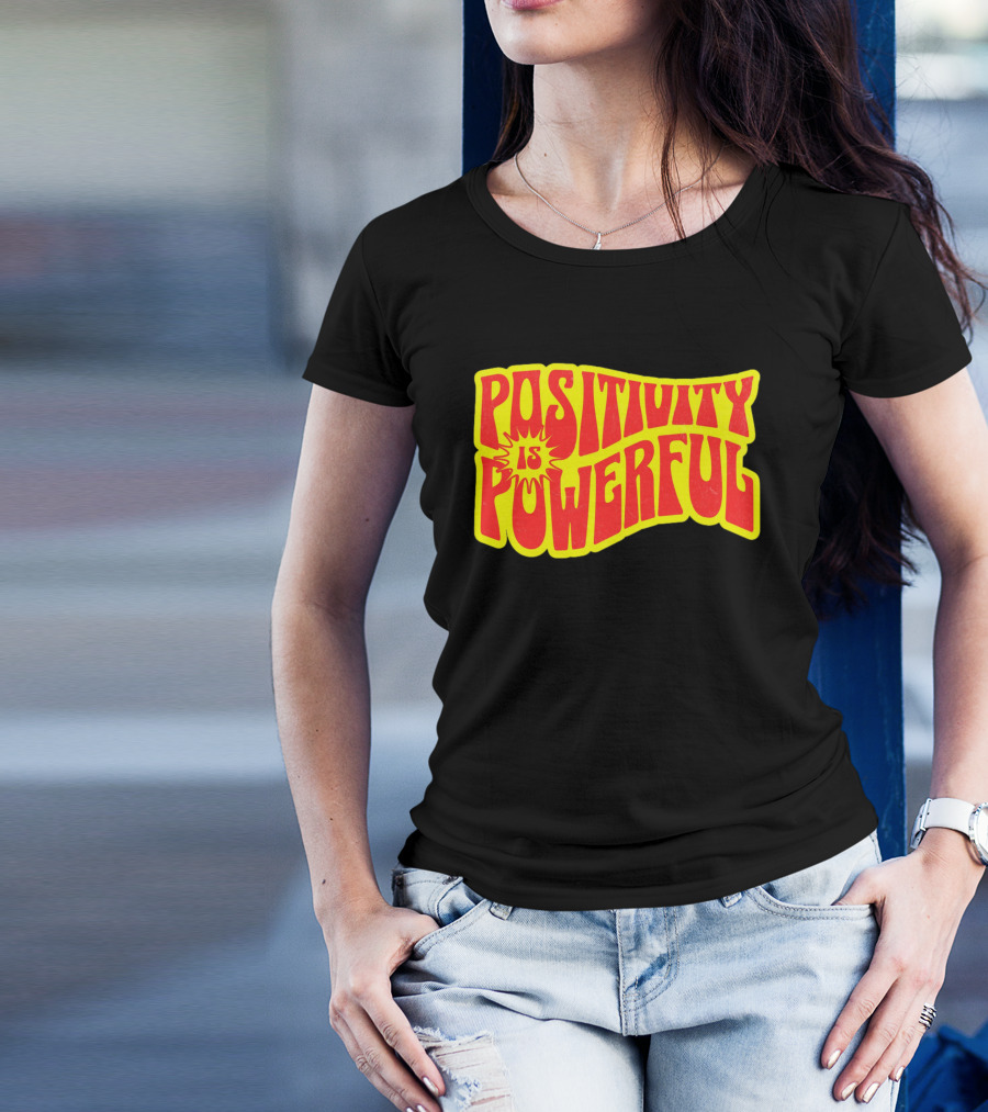Positivity Is Powerful Retro Typography T-Shirt